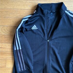 Adidas Black Jacket with grey stripes medium